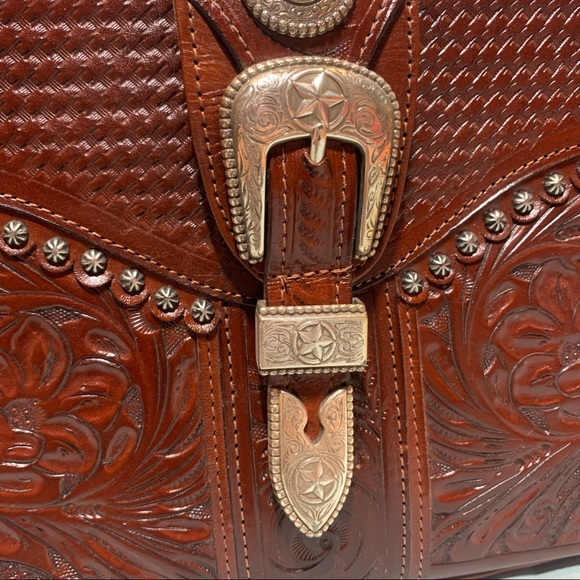 American West tooled leather purse EUC - Picture 3 of 16